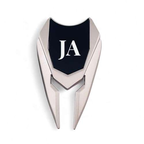 ELMA VADA STUDIO Personalized Golf Divot Tool with Ball Marker – 3-in-1 Custom Golf Gift for Men – Groove Cleaner, Turf Repair, Ball Marker – Black and Silver Golf Accessory (Engraved)