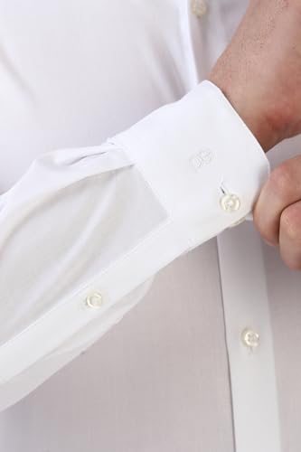 Image of Peter England Men's Classic Textured Slim Fit Full Sleeve Shirt | Wonder Fabric | Cotton Rich | Premium Dobby