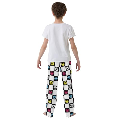 Funny Cat Paw Dog Footprint Boys Pants for Kids Jogger Pants with Pockets S-XL3