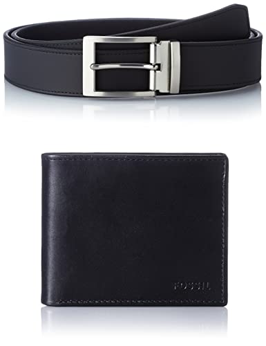 Fossil mens Derrick Travel Accessory Bi Fold Wallet, Schwarz, 11.43 cm L x...