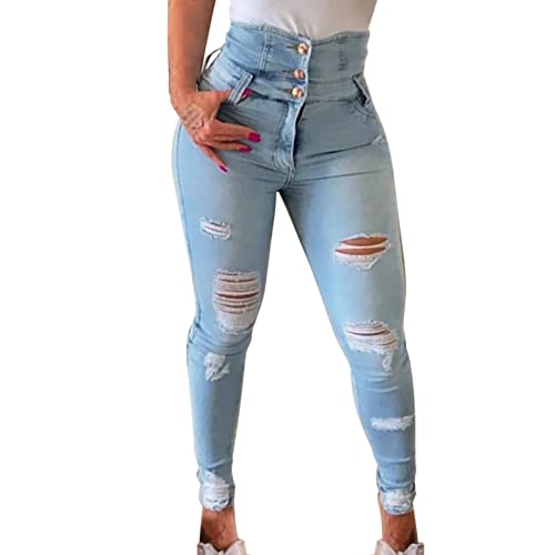 Pantalon femme chic bleu taille haute pour le bureau