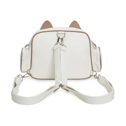 Image of Kawaii Ita Bag Backpack with Insert Cute Cat Crossbody Shoulder Bag Big Capacity Japanese Pin Display Bag (off-white)