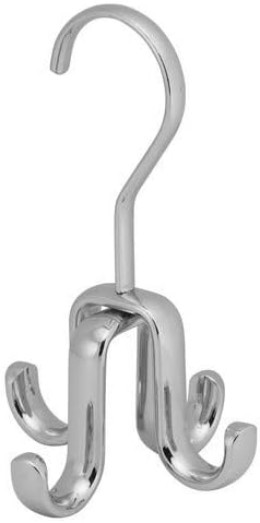 InterDesign Axis Swivel Belt Necklace Hooks Closet Organizer Hanger, Chrome
