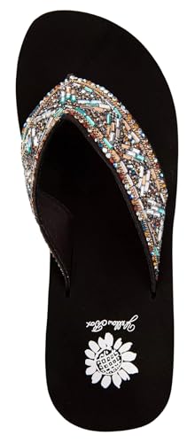 Yellow Box Women's Rosalie Wdge Sandal, Round Toe, 1.75 Inch Heel, 1 Inch Platform, Comfortable Flip-Flop4