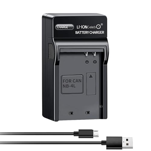 【Li-ion Celeb】 CANON NB-4L互換 急速 充電器 USBチャージャー 持ち運びが容易IXY Digital 20 ISカメラ バッテリー 互換チャージャー