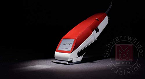 Image of Wahl Unisex 01400-0016 Corded Steel Moser Classic Professional Hair Clipper; 0.7-3 mm; Stainless Steel Star Blades For Precision Cutting; Red