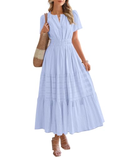 BTFBM Womens Summer 2026 Casual Midi Maxi Dresses Lightweight Short Sleeve...