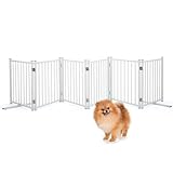 TEDEUM Metal Freestanding Dog Gates,Indoor&Outdoor Pet Fences for Puppy Dogs,Extra Wide Freestanding Dog Gate for Doorways,House,Stairs,Porch,Deck,Yard(6 Panels 24''H×140''W) White, Need Assembly