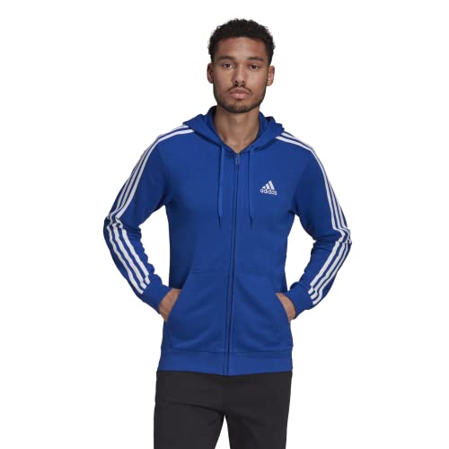 Image of adidas mens Essentials French Terry 3-stripes Full-zip Hoodie