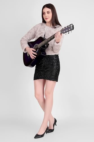 Image of Revel 38 Inch Glossy Acoustic Guitar for Beginners and Professionals with Signature Guitar Feel, Westwood Guitar Style Set with Picks. (VIOLET)