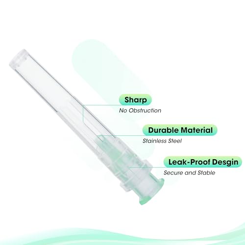 100 Pack 32 Gauge 0.16 Inch Needle 4mm with Cap, 32 Ga Disposable Needles for Industrial & Scientific, Individually Sealed