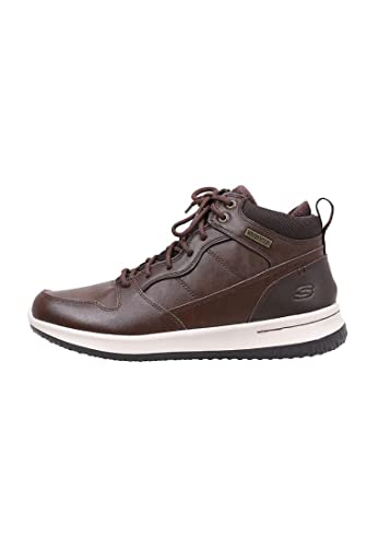 Skechers Delson, Stivali classici Uomo, Marrone Chocolate Leather Chocolate, 44 EU