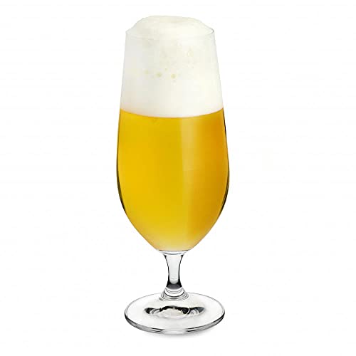 Jogo de 6 tacas para cerveja Anna em cristal ecologico 380ml A19,5cm-TRANSPARENTE - Bohemia- Full Fi
