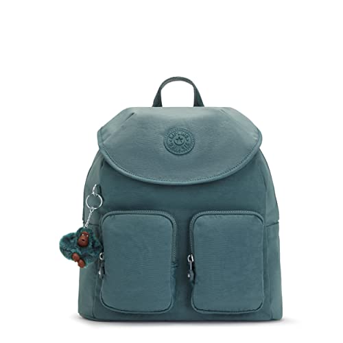 Kipling Women's Fiona Medium, Adjustable Straps, Flap Closure, Top Carry Handle, Backpack, Lightaloet, 13.25''L x 13.25''H x 6''D