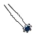 Produktbild Outflower 20 Stück Frauen Bridal Klarer Kristall Strass Rose Flower Clips-Haar Zubehör für Haar Jewelry hairpins, Marineblau, 1*1*6.5cm