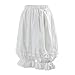 LTAKK Bloomers for Women Victorian Shorts Ruffle Lace Pumpkin Steampunk Pantaloons, White, S/M
