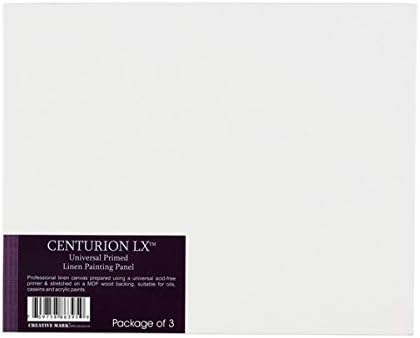 Centurion All-Media Primed Linen Panels - 8x10 3 Pack - 11oz Universal Primed Canvas Boards for Painting, Mounted on MDF Wood, Non-Warping, Ideal for Artists, Professionals, Painters, Students