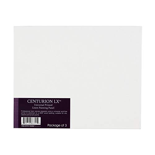 Centurion Universal Acrylic Primed Linen Panels -8x10"Canvases for Painting - 3 Pack of Canvases for Oils, Acrylics, Water-Mixable Oils, and More