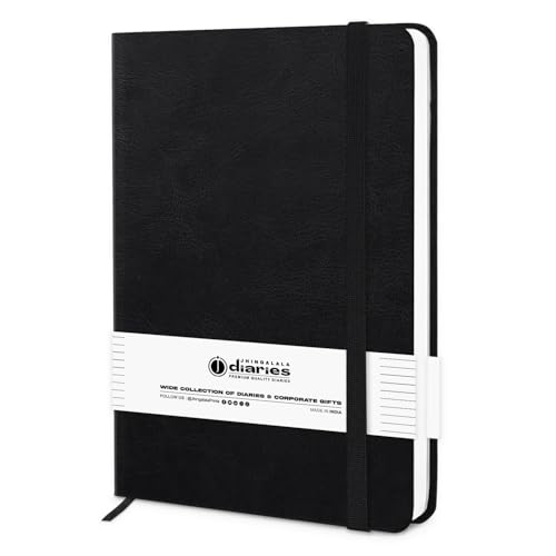 Image of Jhingalala PU Leather Hardbound Pocket Notebook Diary For Office Personal Daily Planner Notebook Pocket Diary, 192 Pages (Black)