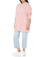 Famulily Womens Oversized Hoodie Extra Long Tunic Hooded Sweatshirt with Pockets Pink Large