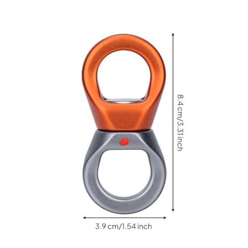 Image of Climbing Rotating Connector Rotating Attachment Connector 3500 Kg Capacity Hardware Fitting for Climbers, Airborne Airborne Exercise Users Gunmetal Orange