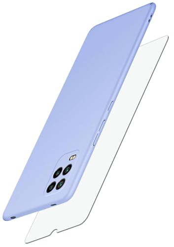 Coque Xiaomi Mi 10 Lite 5G avec film écran verre ultra fine rigide lilas
