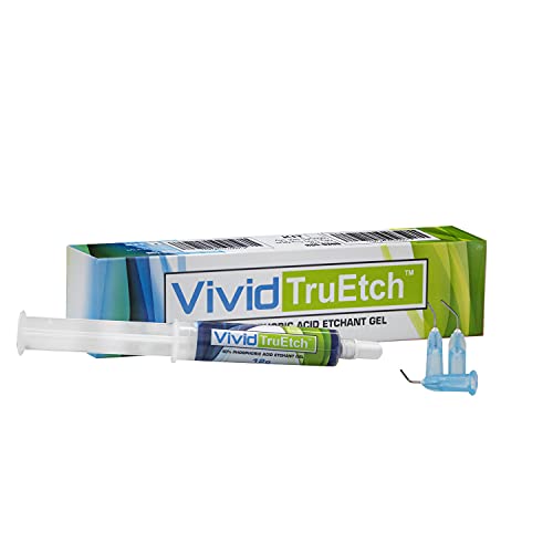 Vivid Truetch - Etchant Dental Gel, 40 Percent Universal Syringe 12Gm, Include 3 Pre-Bent Tips #TOP3
