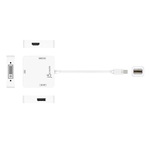 Adaptador j5create Mini DisplayPort 3 en 1 Blanco miniatura 3
