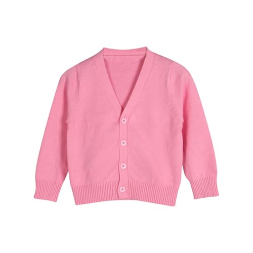 School Cardigan for Kids Boys Solid Color Loose Cardigan Sweaters Girls V-Neck Button Closed Knit Coat Tops