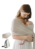 Konny Baby Carrier Flex AirMesh with Head Support - Adjustable, Easy to Wear, Hands-Free Breathable Baby Wrap Sling, Perfect for Newborn Babies Essentials up to 44 lbs (XS-XL) - Beige