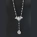 CATSELURRY Necklace Silver Flying Bat Pentagram Necklace Black Rosary Necklace Jewelry Gothic Halloween Necklace Fashion Jewelry for Women