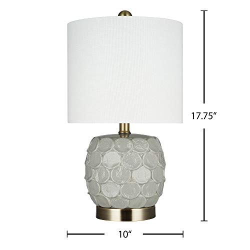 Amazon Brand – Stone & Beam Contemporary 2-Tone Textured Ceramic Table Lamp, Led Bulb Included, 17.75"H, Gray #TOP3