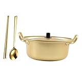 STOBAZA Ramen Topf Nudeltopf mit Goldenen Essstäbchen und Löffel Leicht und Tragbar für Camping...