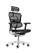 Ergohuman High Back Swivel Chair with Headrest, Black Mesh & Chrome Base