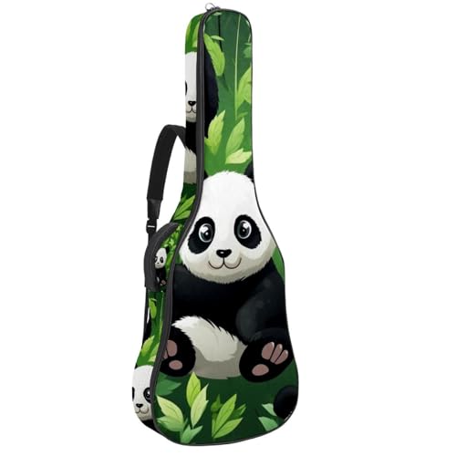 Sac de guitare acoustique 101,6 cm imperméable et rembourré motif panda mignon pour musicien