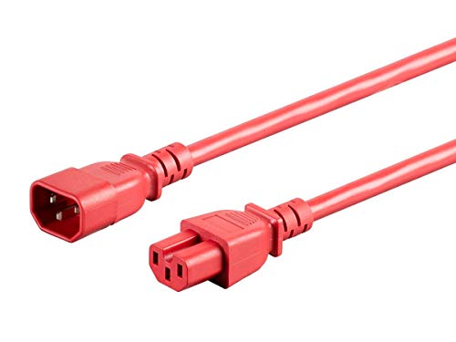 Câble d'alimentation robuste C14 à C15 Monoprice rouge de 1,8 m - 2