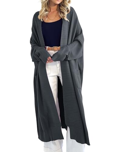 Image of Danedvi Womens Long Cardigan Sweaters 2026 Spring Chunky Knit Oversized Slouchy Open Front Warm Coats with Pockets