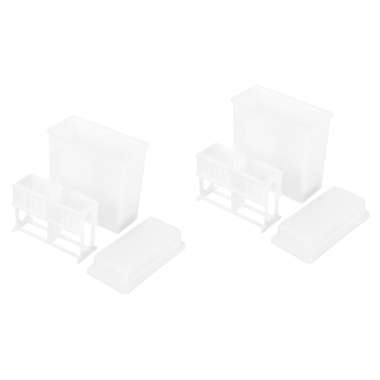 2sets Microscope Slide Boxes Staining Holder Plastic Slides Staining Jar Storage Rack for Lab Use