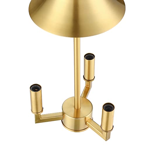 Untrammelife 3-Light Gold Pendant Light 13" Large Globe Pendant Light Fixture With Hand Blown Seeded Glass Shade Single Hanging Chandelier For Kitchen Island Sink, Brushed Brass #TOP3