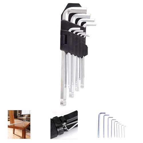 SAYUANVA Professional 9-Piece Ball End Hex Key Set, Chrome Vanadium