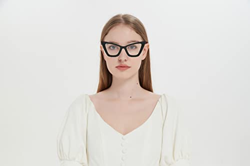 Image of Retro Cat Eye Blue Light Blocking Reading Glasses For Women Men Oversized Anti Anti Glare UV Eyewear (black, 4.50, multiplier x)
