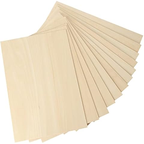 JMIATRY 24 Pcs Balsa Wood Sheets, 300x200x2mm Plywood Sheets, Unfinished Basswood Sheets for Home Decoration, DIY Crafts Projects, Woodcraft Model, Painting and Engraving Cover