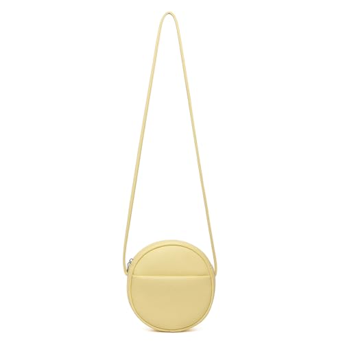 Image of Circle Crossbody Bag for Women NYLON Circle Purse with Zipper Adjustable Knot Shoulder Straps