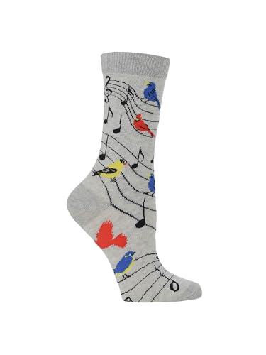Image of WHD Bird Lover Crew Socks for Women & Men | Cute Fun Birdwatcher Gift | Novelty Song Bird Fan