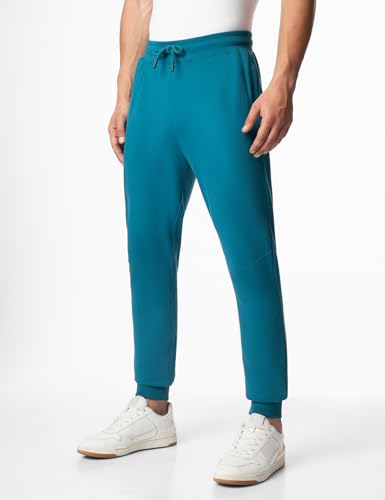 Image of FYLTR Men's Casual Straight Leg Joggers - Elasticated Waist with Drawstring | Zip Pockets | Solid Color | Winter Joggers for Men