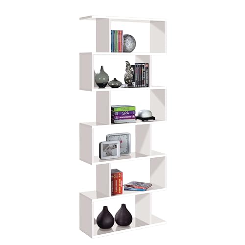Habitdesing Estantería Alta Moderna Color Blanco Comedor salón despacho 192x80x25 cm