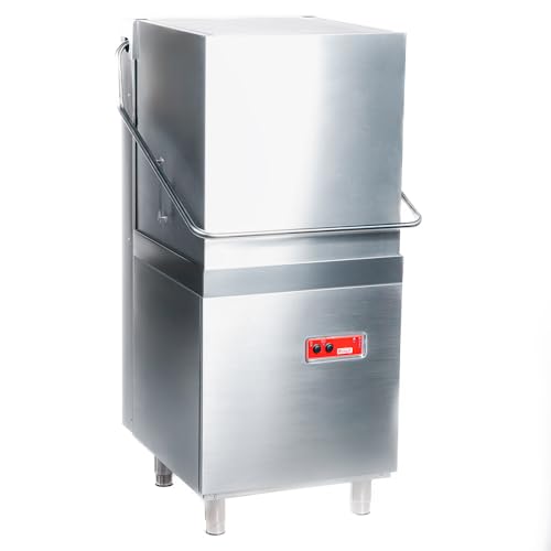 Romux® Lavastoviglie Professionale a Capotta 50x50 cm con Pompa Brillantante e Detergente | Lavastoviglie a Cappotta per Ristorazione | Lavastoviglie Industriale con Lavaggio Rapido per Ristoranti