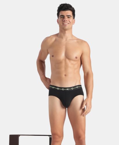 Image of Jockey NY15 Men's Super Combed Cotton Elastane Stretch Solid Brief with Ultrasoft Waistband (Pack of 2)