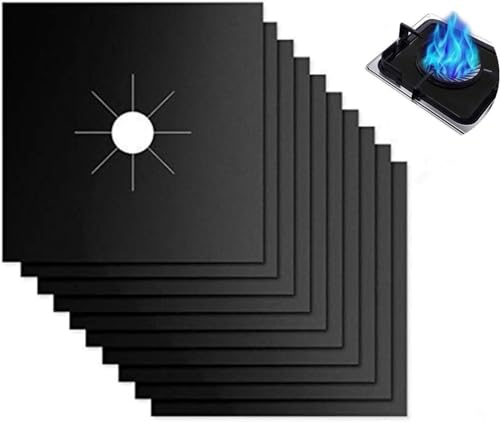 YOUNLEN 10 Pièces Protection Plaque Cuisson Gaz Réutilisable Couvre, à Anti Chaleur Tapis Cuisinière Antifouling Nettoyer Housse, Pour Divers De Cuisinières à Gaz...