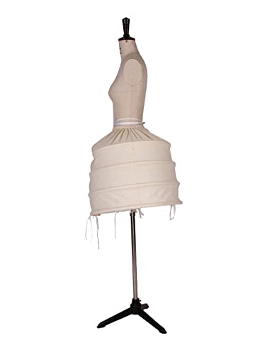 MYAYD Women's Double side Petticoat Pannier Hoop Crinoline Cotton Oval Flat Pannier for Rococo Victorian Prom Evening Dress White3